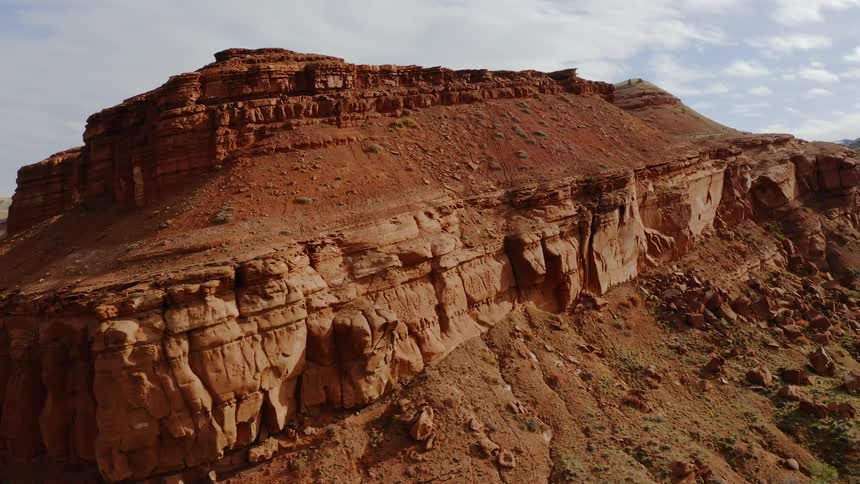 An aerial view of a canyon