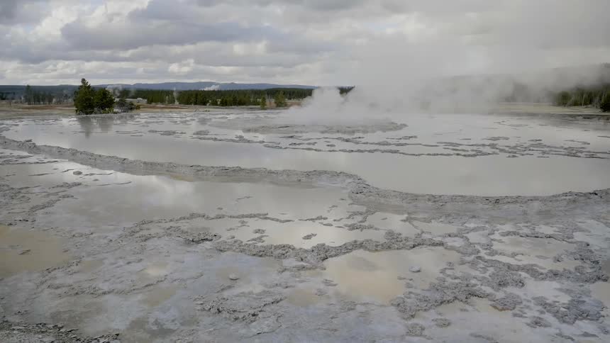 The geysers smoke pours into the sky