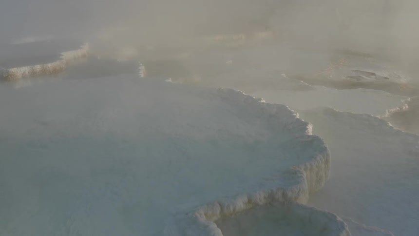Steam sweeping over uneven terrain