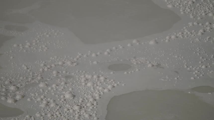 Hot water bubbling on natural hot spring