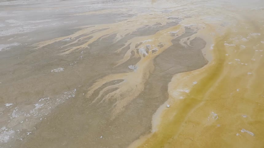 A river flows across a landscape