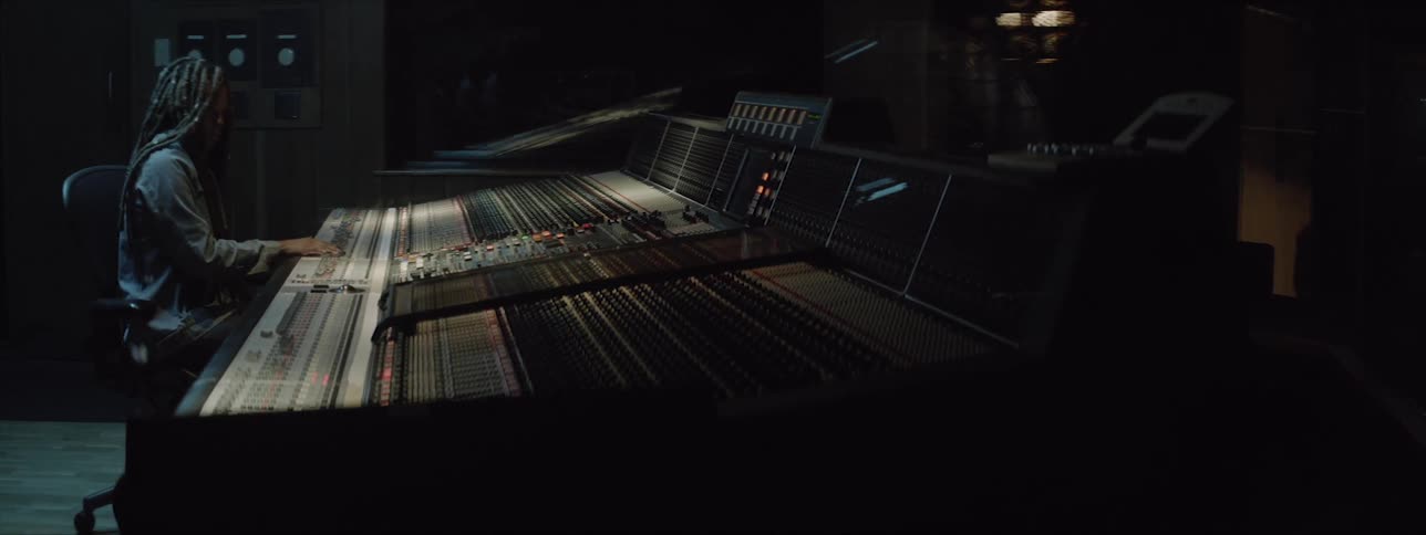 A music studio with mixing equipment