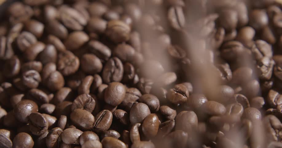 A dropping coffee beans