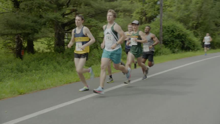 People running on a street