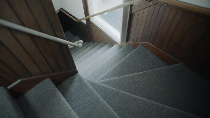The staircase going down is empty
