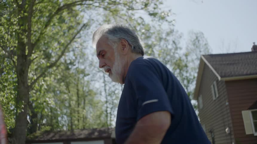 Elderly man running