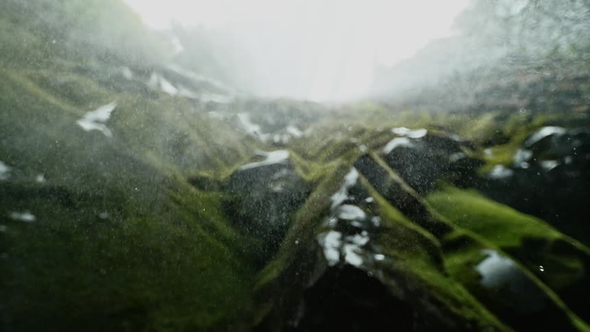 A close up of water falling