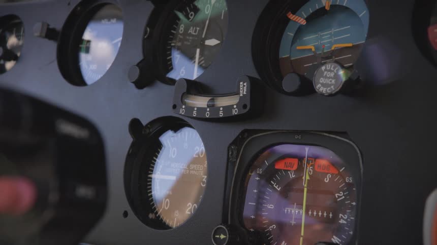 Instrument panel in an airplane