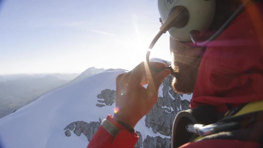 A portrait of a pilot from a helicopter