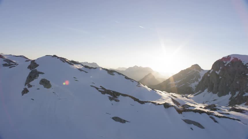 Landscape view of snow covered mountains