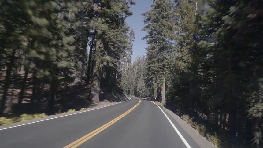 Driving through Yosemite