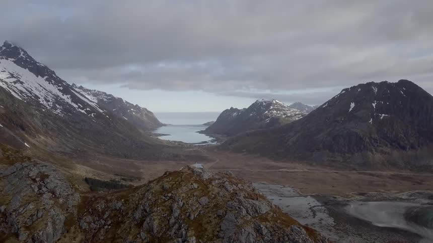 Fjord and mountains
