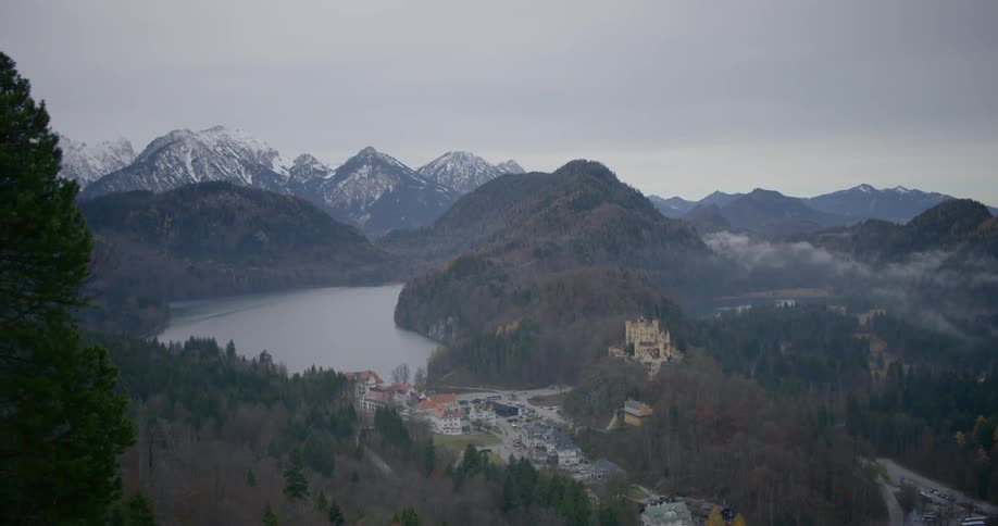 A small town is near the lake