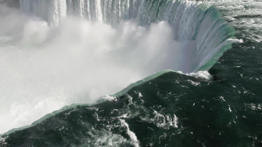 An aerial view of a great waterfall