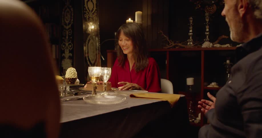 A family having a dinner