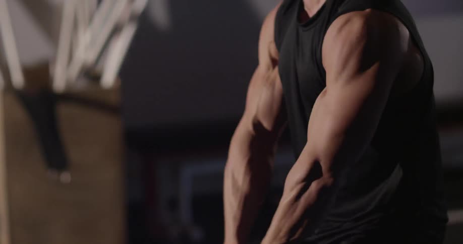 Men workout using hand weights