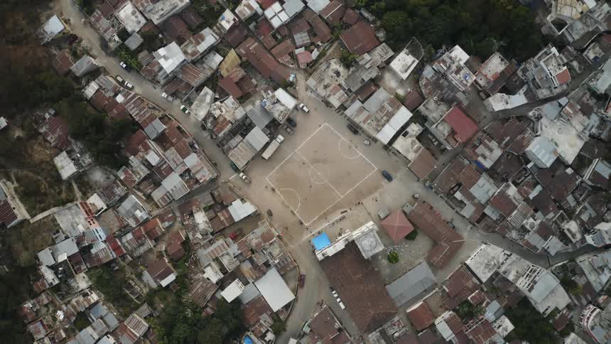 A township viewed from the air