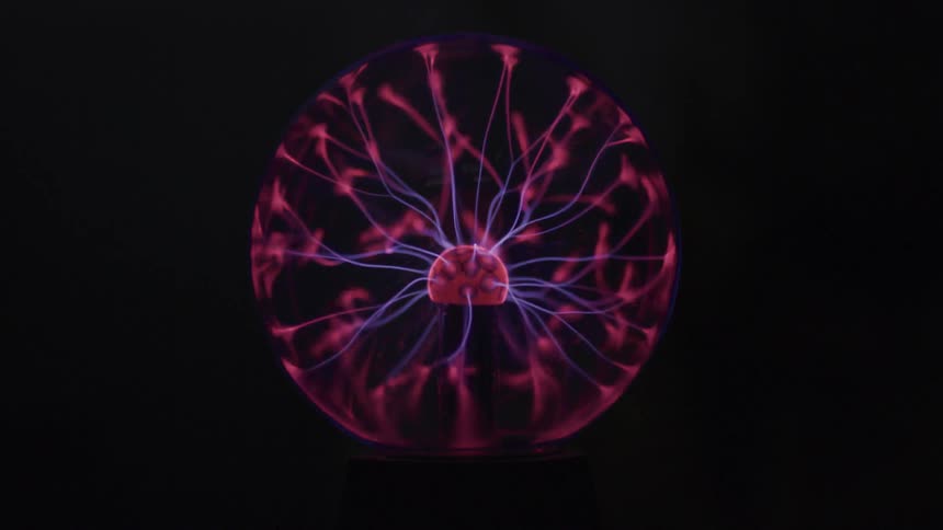 Plasma ball glowing in the dark