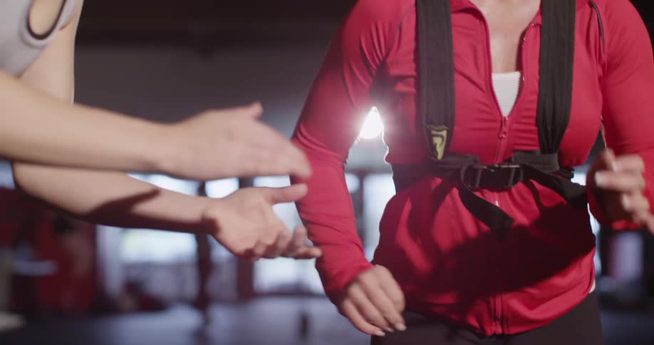 People are working out in a gym