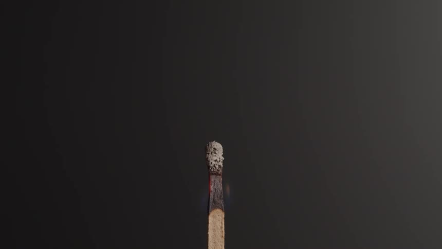 A lit match dies out