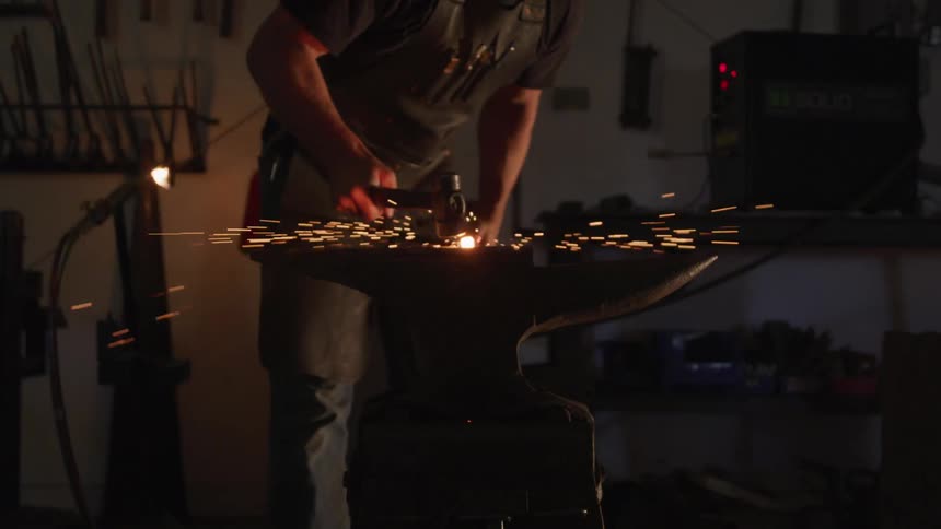 A smith working on the dark place