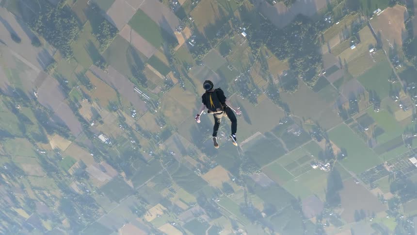A man skydiving