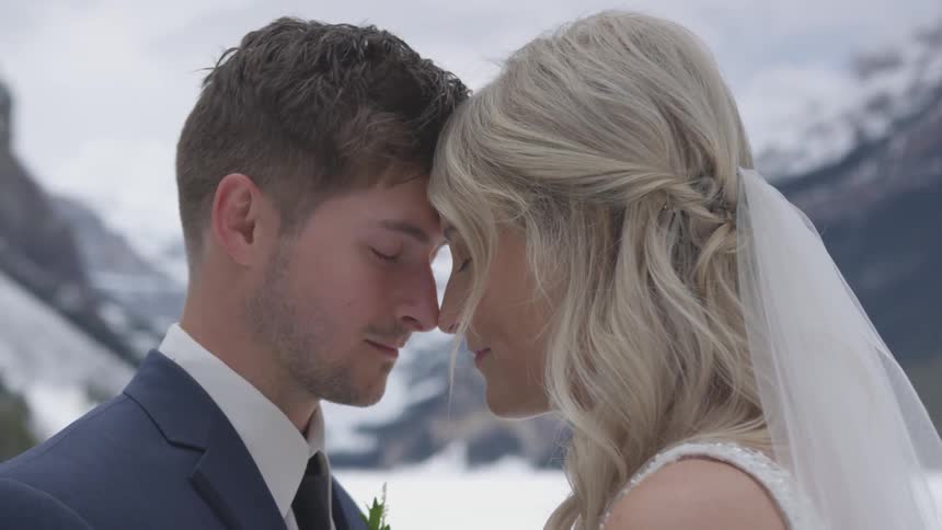 A couple touching their head