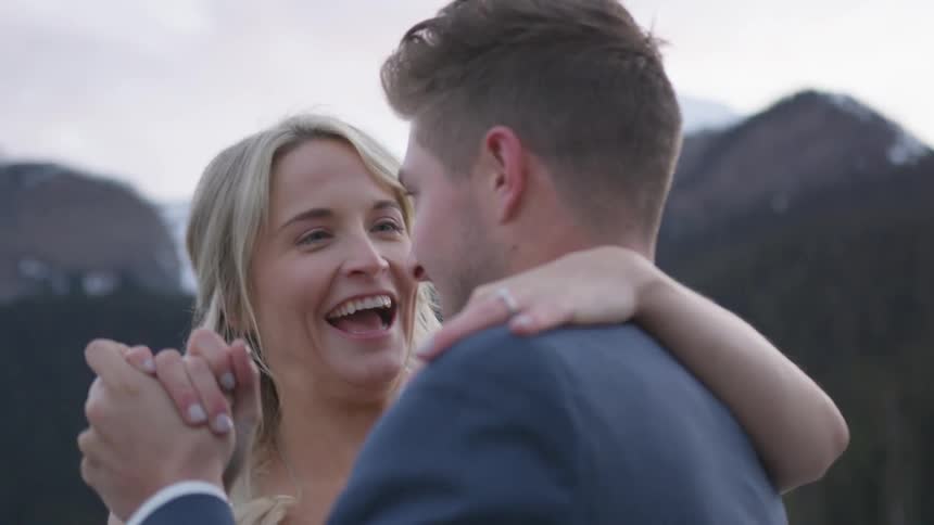 Couple dancing in the mountain