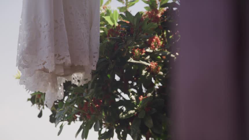 A hanging dress