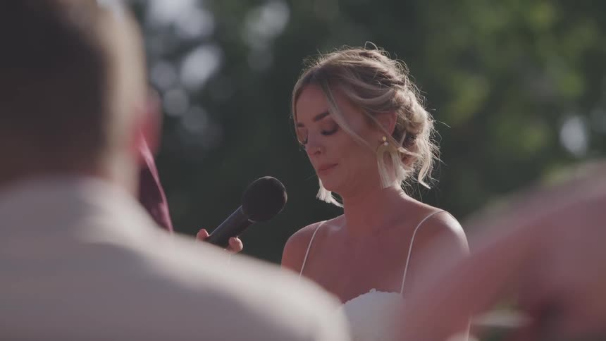 Woman saying her vows at her wedding
