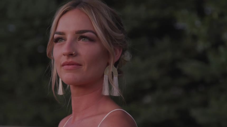 A beautiful woman contemplating