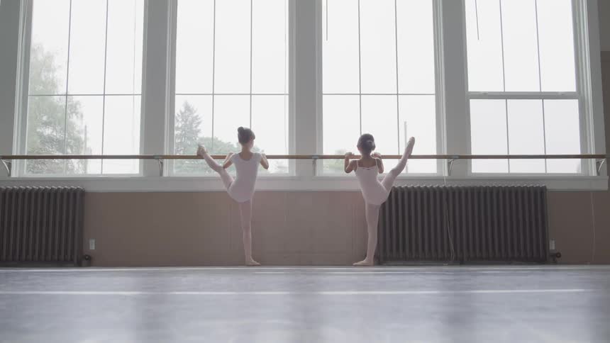 Girls stretching