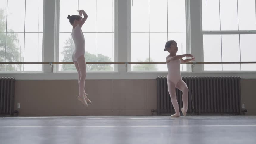 Girl practicing ballet
