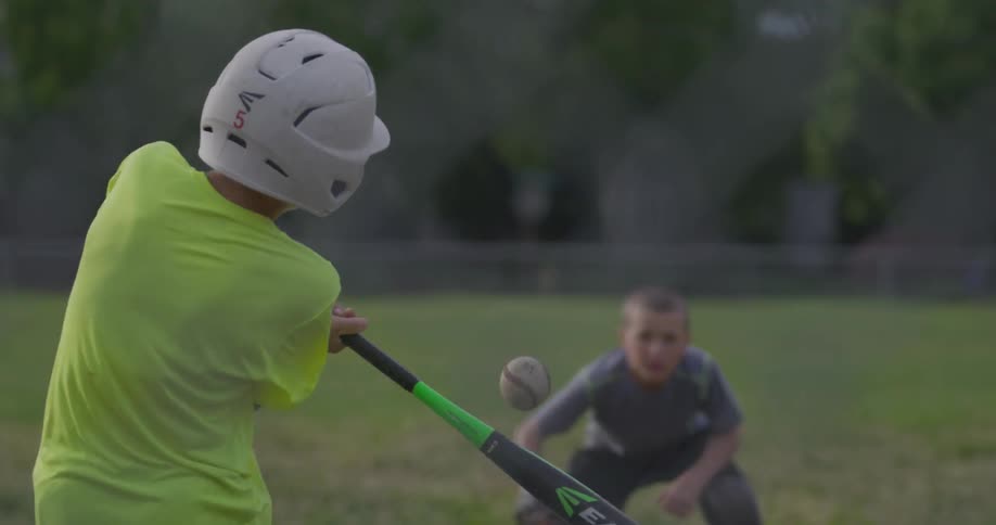 Two Boys Playing Baseball