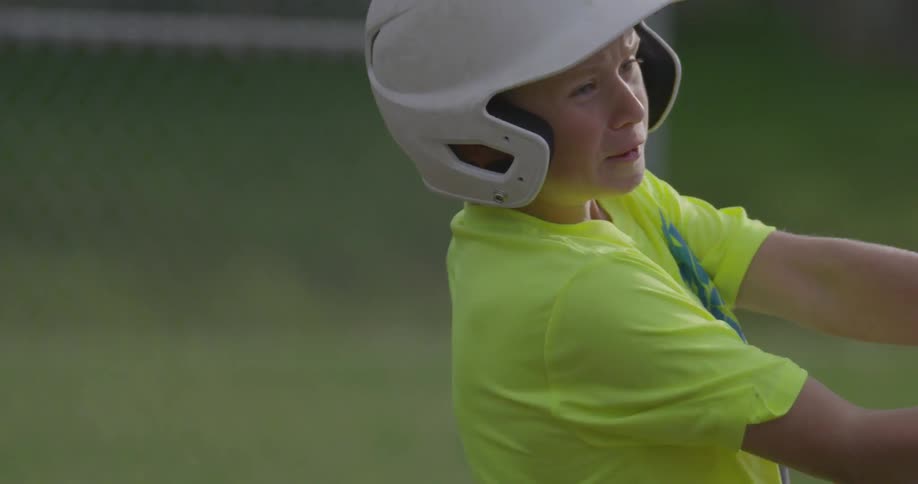 A boy playing baseball