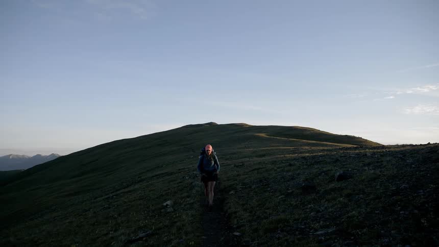 A man walk on the mountain
