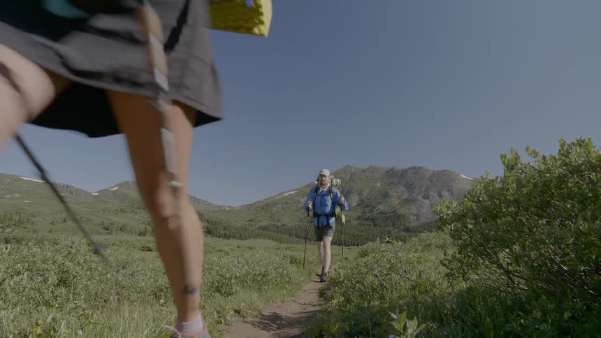 A man hiking on the mountain
