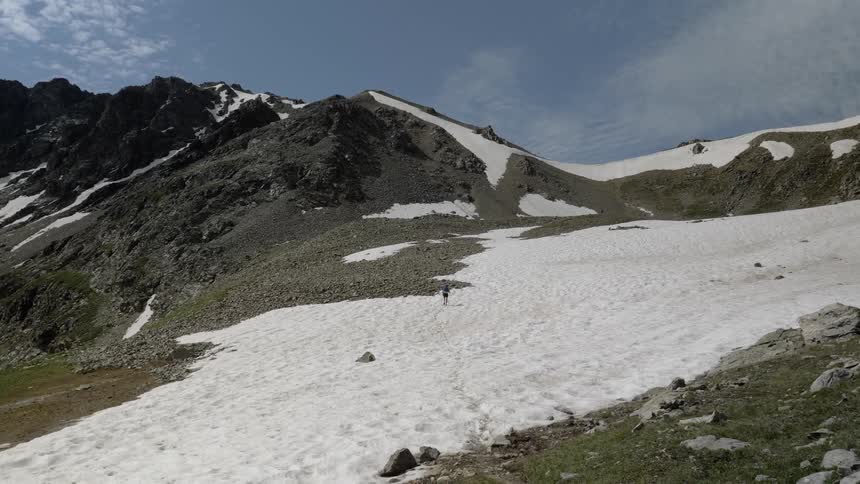 An icy mountain peak