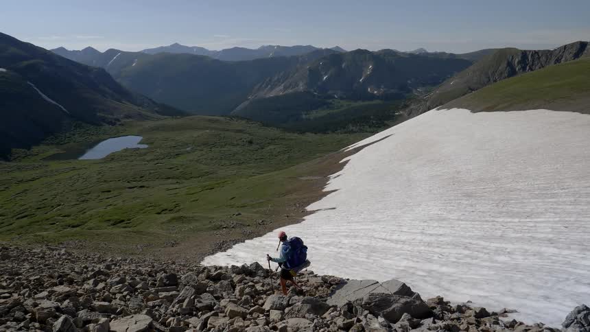 A man hiking on the mountain
