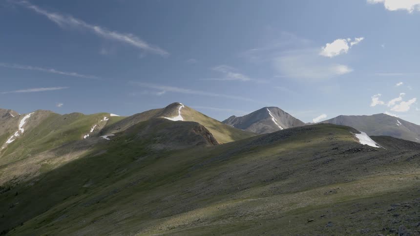 An aerial view of a mountain range