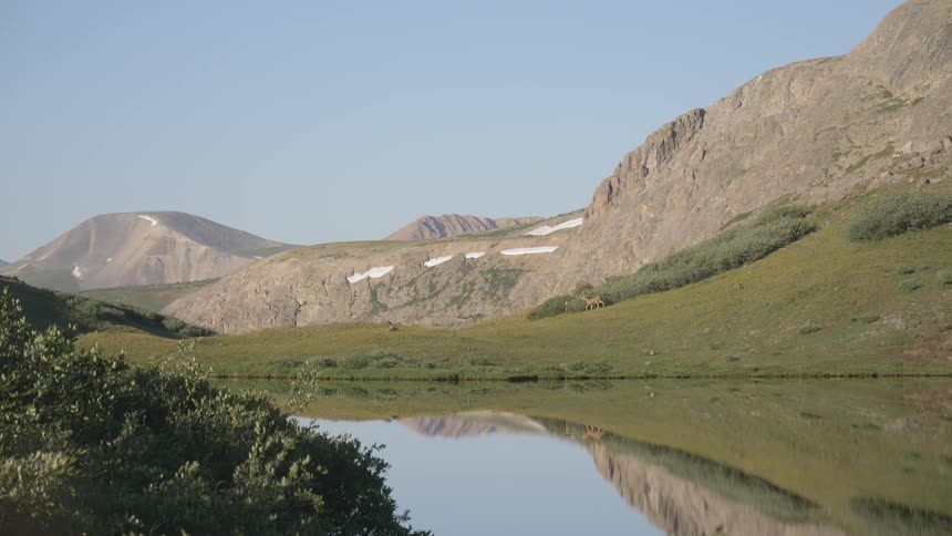 Static shot showing mountainside