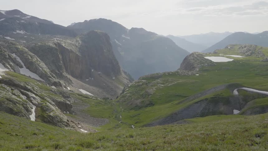 Landscape view of a valley in the mountains