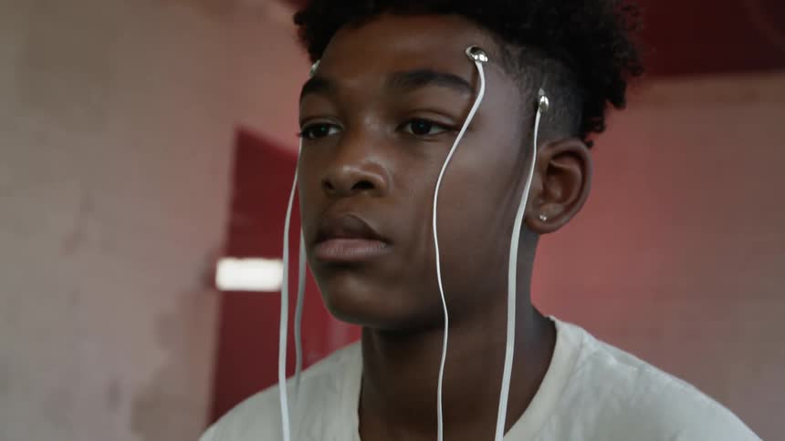 A boy put a cable in his head