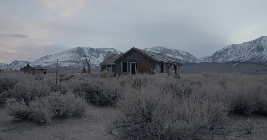 A cabin in a field