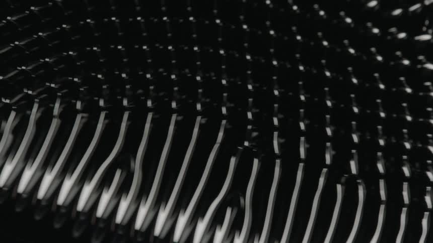 Close up view of bristles on a hairbrush