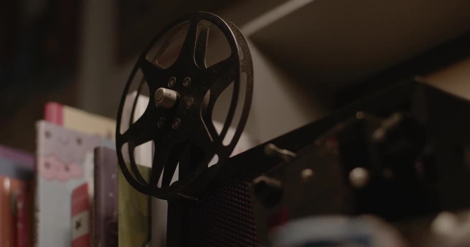 A film reel sits unmoving