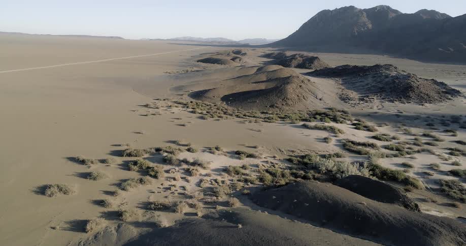 Aerial shot of a dune in the desert