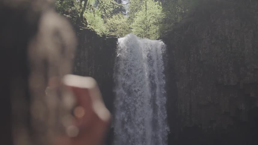A waterfall cascading down a cliff