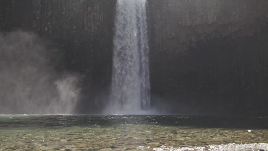 A scenery of a waterfall
