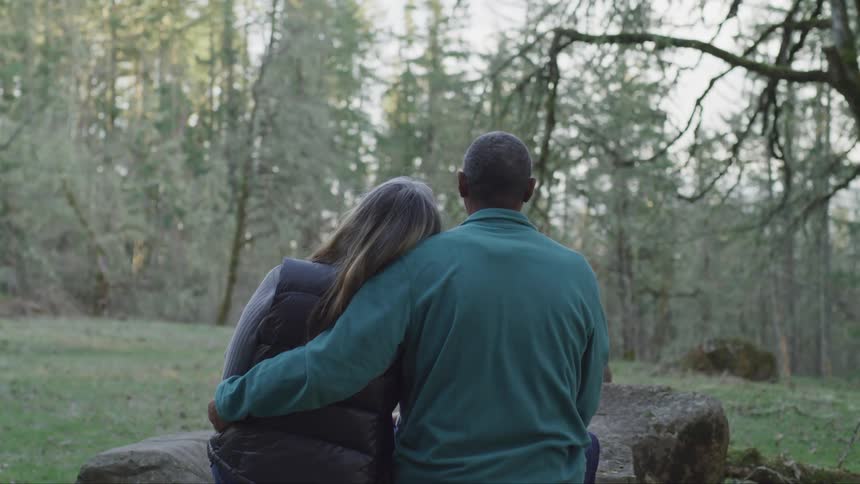 A couple dating in a park